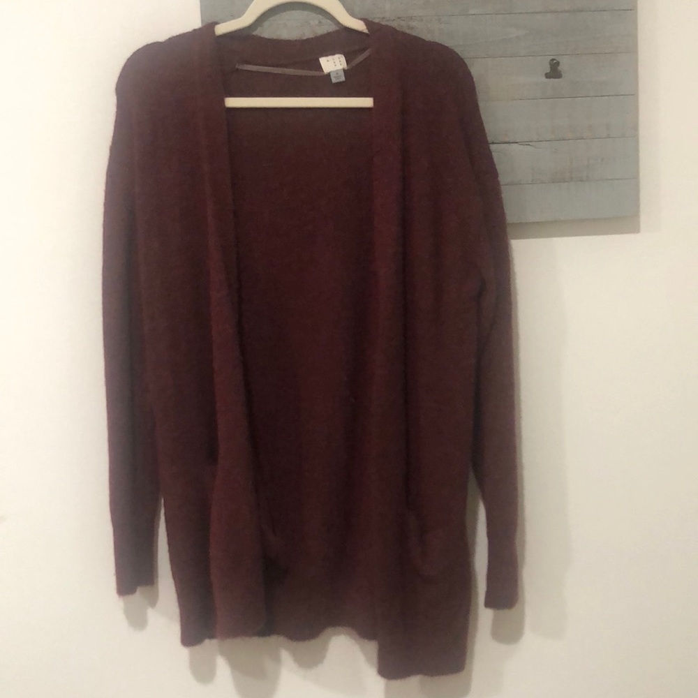 women’s burgundy boyfriend cardigan